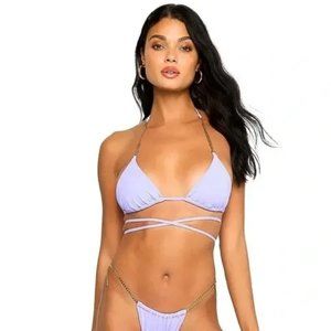 NWT $145 Sold Out! Beach Bunny - Brooklyn Bikini Swim Top Lavender Purple Medium